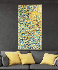 Extra Large Abstract Impasto Paintings On Canvas In Blue And Yellow Colors Creative Industrial Decor Handmade Painting | IMAGINARY FIELD