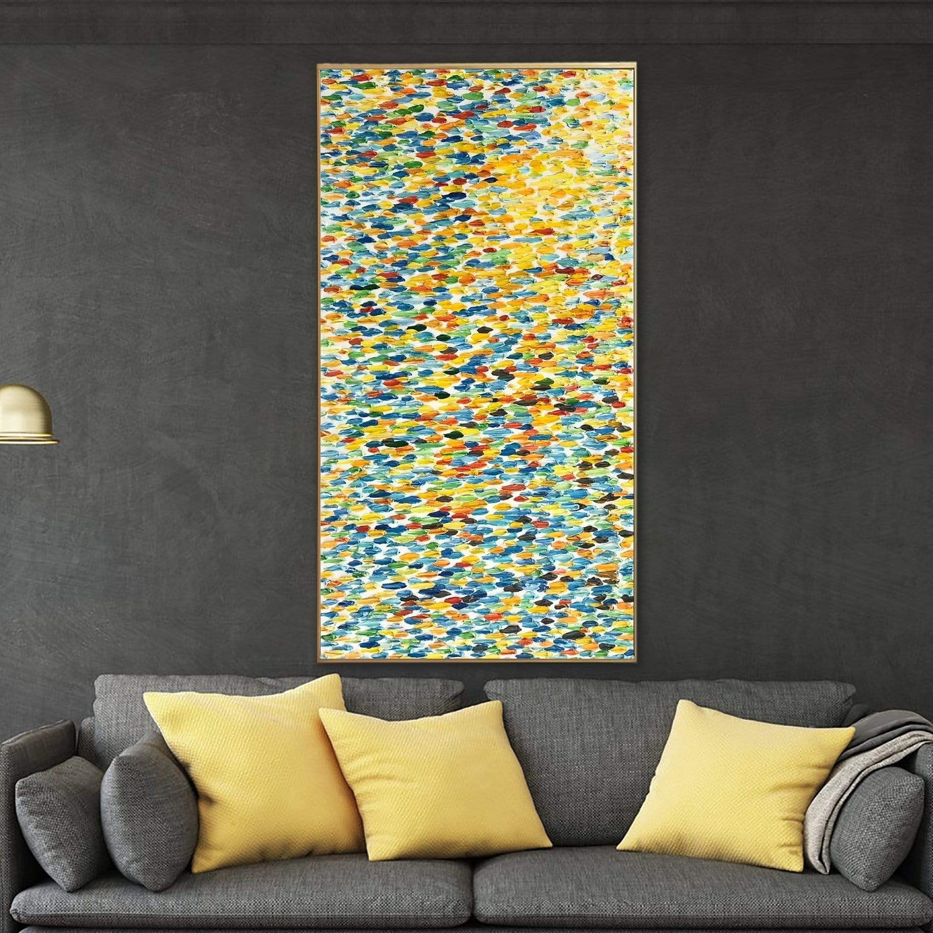 Buy Extra Large Abstract Impasto Paintings On Canvas In Blue And Yellow Colors Creative Industrial Decor Handmade Painting | IMAGINARY FIELD online shopping cheap