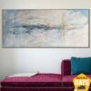 Buy Extra Large Abstract Original Paintings On Canvas In Blue And Beige Wall Art Modern Textured Fine Art | PECULIARITY 29.92"x70" online shopping cheap