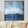 Buy Extra Large Abstract Painting Blue Canvas White Wall Art Ocean Art | AWARENESS OF REALITY online shopping cheap