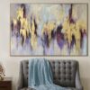 Buy Extra Large Abstract Paintings On Canvas Purple Painting Gold Leaf Art Modern Textured Painting Oil Painting Beige Artwork Wall Decor | GOLD LILAC online shopping cheap