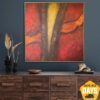 Extra Large Abstract Red Paintings On Canvas Original Textured Fine Art Hand Painted Oil Painting | RED ABSTRACTION 46"x46" Extra Large Abstract Red Paintings On Canvas Original Textured Fine Art Hand Painted Oil Painting | RED ABSTRACTION 46"x46"