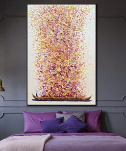 Extra Large Abstract Wall Art Boat Painting Colorful Abstract Fine Art Acrylic Painting Modern Impasto Painting Contemporary Wall Decor | GONDOLA