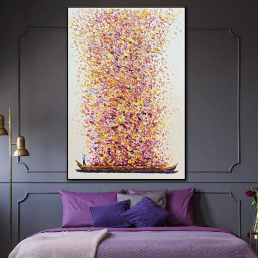 Buy Extra Large Abstract Wall Art Boat Painting Colorful Abstract Fine Art Acrylic Painting Modern Impasto Painting Contemporary Wall Decor | GONDOLA online shopping cheap