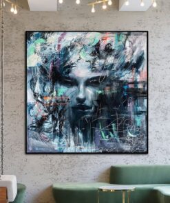 Extra Large Acrylic Abstract Woman Paintings On Canvas Modern Colorful Wall Art Original Human Fine Art | DEEP IMPRESSION