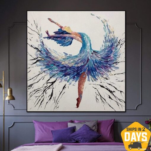 Buy Extra Large Art Ballerina Abstract Artwork Ballerina Wall Art Ballet Painting Dance Art Acrylic Painting On Canvas Wall Decor | BALLERINA AIDANA 32"x32" online shopping cheap