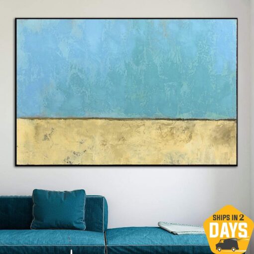 Buy Extra Large Canvas Art Blue Wall Art Yellow Paintings On Canvas Abstract Oil Painting | FREEDOM 24"x35" online shopping cheap
