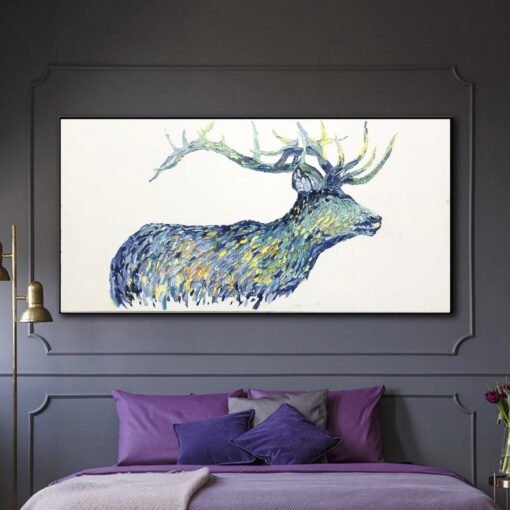 Buy Extra Large Canvas Art Deer Painting Deer Canvas Wall Art Nature Deer Abstract Artwork Animal Painting Extra Large Oil Painting Office Decor | DEER online shopping cheap
