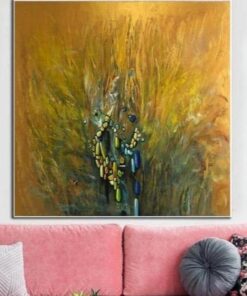Extra Large Canvas Art Gold Paintings On Canvas Abstract Painting On Canvas Contemporary Living Room Painting | GOLDEN PATH