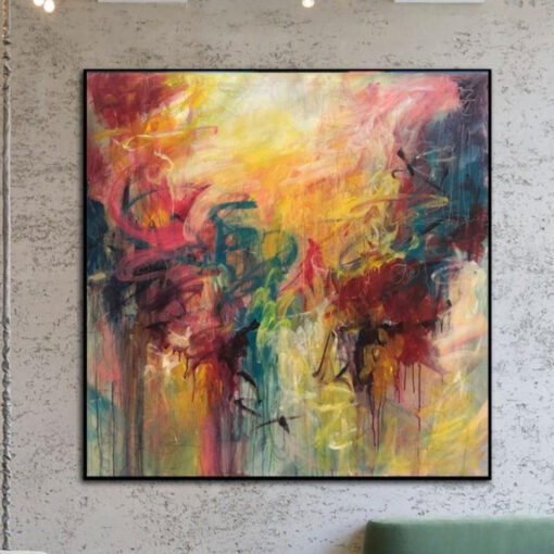 Buy Extra Large Colorful Abstract Painting On Canvas Modern Acrylic Oil Painting Handmade Abstract Fine Art | STRAWBERRY FIELDS online shopping cheap