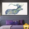 Buy Extra Large Deer Painting Nature Deer Abstract Artwork Deer Canvas Wall Art Extra Large Oil Painting Office Decor Animal Painting | DEER 28"x55" online shopping cheap