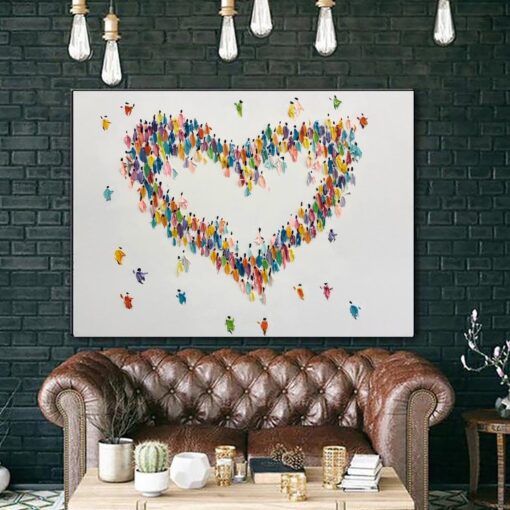 Buy Extra Large Heart Paintings On Canvas Abstract Oil Painting Colorful Romantic Wall Art Modern Impasto Painting | LOVE ESSENCE online shopping cheap