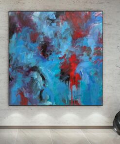 Extra Large Original Abstract Acrylic Artwork Blue Painting On Canvas Texture Fine Art Oil Painting Modern Artwork | BLUE CURACAO