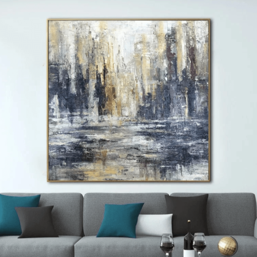 Buy Extra Large Original Abstract City Paintings On Canvas Modern Expressionism Art Textured Creative Painting for Indie Room Wall Decor | VENICE online shopping cheap
