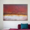 Extra Large Original Abstract Landscape Paintings on Canvas Textured Paintings In Red, Beige And Gold Colors Minimalist Art Wall Decor | EVENING Extra Large Original Abstract Landscape Paintings on Canvas Textured Paintings In Red, Beige And Gold Colors Minimalist Art Wall Decor | EVENING