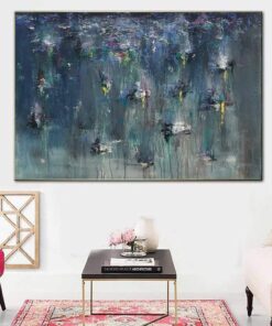 Extra Large Original Blue Abstract Paintings On Canvas Acrylic Modern Fine Art Contemporary Wall Art Texture Art | MIGRATION