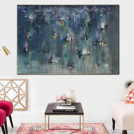 Buy Extra Large Original Blue Abstract Paintings On Canvas Acrylic Modern Fine Art Contemporary Wall Art Texture Art | MIGRATION online shopping cheap