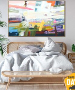 Extra Large Original Colorful Paintings On Canvas Abstract Textured Painting Mixed Media Expressionist Art | DEPTH OF NATURE 73 35.43"x57.08"