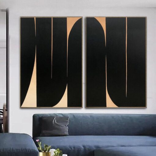Buy Extra Large Original Set Of 2 Abstract Black Paintings On Canvas Acrylic Painting Modern Fine Art Texture Painting Contemporary Wall Art | MYSTERY MAP online shopping cheap