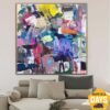 Extra Large Painting on Canvas Purple Wall Art Colorful Artwork Original Oil Painting Contemporary Wall Art Indie Room Decor | SEASONAL MOOD 50"x50" Extra Large Painting on Canvas Purple Wall Art Colorful Artwork Original Oil Painting Contemporary Wall Art Indie Room Decor | SEASONAL MOOD 50"x50"