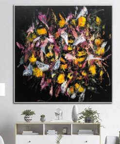 Extra Large Painting "Bees" Original Handmade Minimalist Painting on Canvas Abstract Oil Large Original Paintings Abstract Wall Decor | MYSTIC BEES