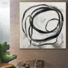 Buy Extra Large Paintings On Canvas Abstract Art Black And White Circle Painting Modern Wall Art Oil Painting | SPIRALE online shopping cheap