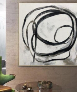 Extra Large Paintings On Canvas Abstract Art Black And White Circle Painting Modern Wall Art Oil Painting | SPIRALE