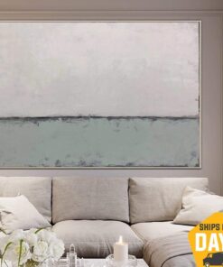 Extra Large Wall Art Abstract Painting White Painting Acrylic Art Nursery Wall Art Abstract Oil Painting on Canvas Modern Wall Art | FOGGY MORNING 61"x91"