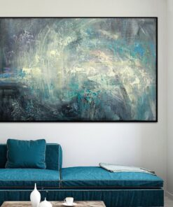 Extra Large Wall Art Blue Paintings On Canvas Abstract Painting Modern Painting Framed Wall Art Painting | IMAGINE