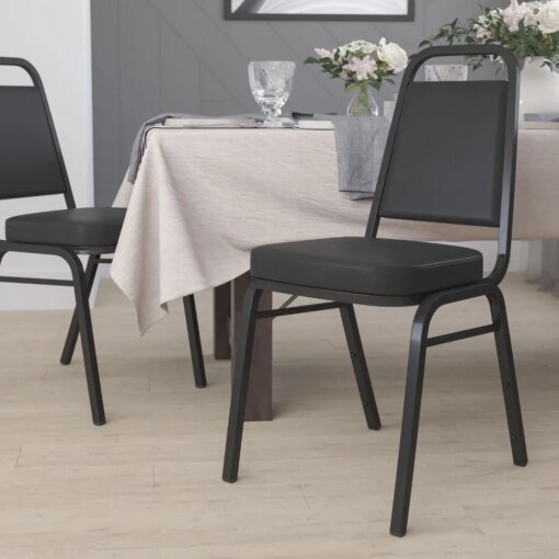 Buy FDBHF1 Series Trapezoidal Back Stacking Banquet Chair In Black Vinyl ，20.25 X 17.50 X 36.00 Inches online shopping cheap