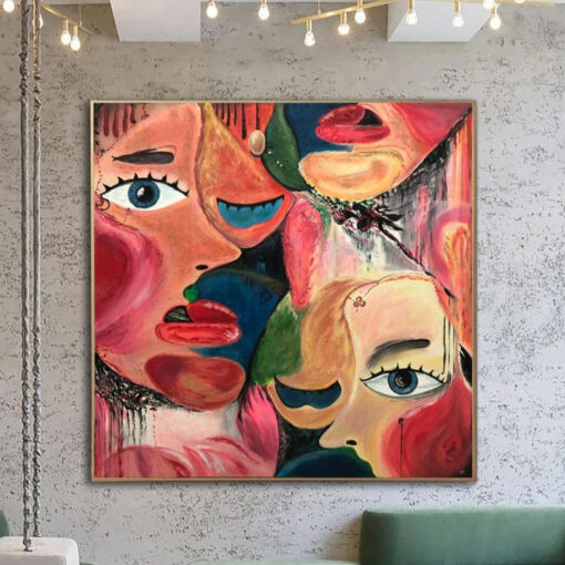 Buy Faces Abstract Painting Large Fine Art Abstract Modern Artwork Painting | MIXED DREAMS online shopping cheap