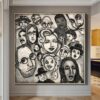 Buy Famous Face Painting Black And White Abstract People Painting Lifestyle Human Art | FAMOUS PEOPLE online shopping cheap