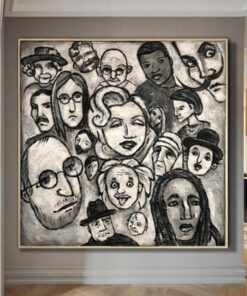 Famous Face Painting Black And White Abstract People Painting Lifestyle Human Art | FAMOUS PEOPLE
