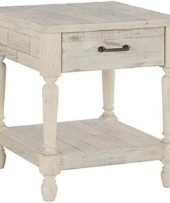 Farmhouse Solid Pine Wood Sofa Console Table, Whitewash