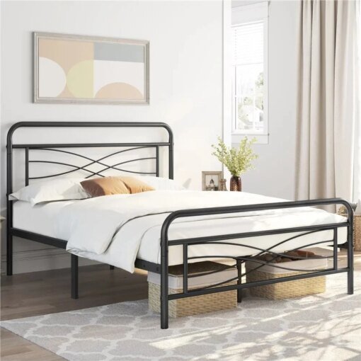 Buy Fashion Vintage Metal Twin Bed with Criss-Cross Design