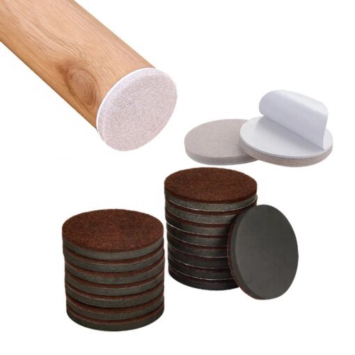Buy Felt Chair Leg Pads Floor Protectors Table Furniture Leg Feet Cover Caps Round 5mm Thick Anti Scratch Furniture Felt Pads online shopping cheap