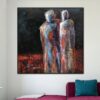 Buy Figurative Abstract Paintings On Canvas Expressionist Art Humans Painting Original Textured Painting Modern Fashion Wall Art | RENDEZVOUS online shopping cheap