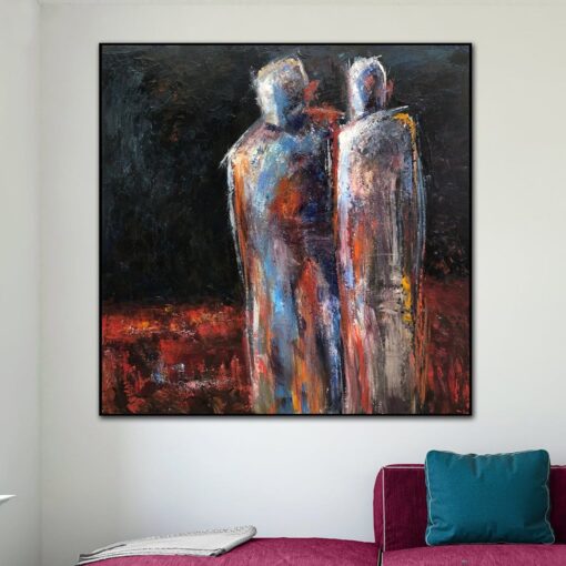Buy Figurative Abstract Paintings On Canvas Expressionist Art Humans Painting Original Textured Painting Modern Fashion Wall Art | RENDEZVOUS online shopping cheap