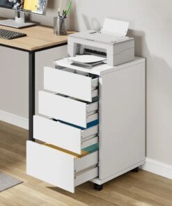 Files Cabinets for Documents 4-Drawer Filing Cabinet With Wheels Chest of Drawers Office Accessories Mobile File Cabinet Storage