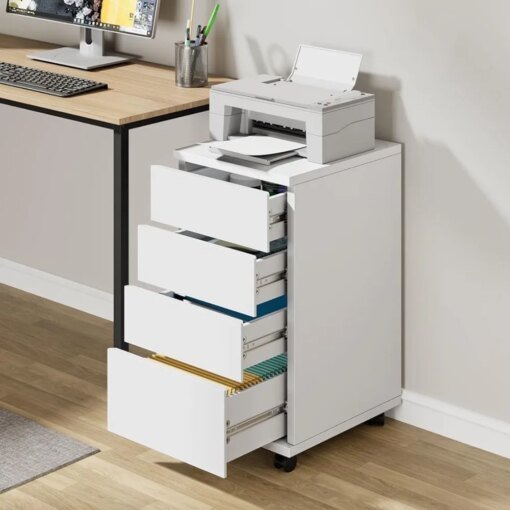Buy Files Cabinets for Documents 4-Drawer Filing Cabinet With Wheels Chest of Drawers Office Accessories Mobile File Cabinet Storage online shopping cheap