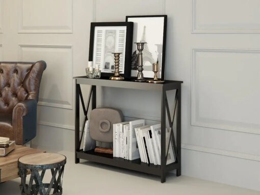 Buy Finish 3-Tier X-Design Occasional Console Sofa Table Bookshelf Small tables online shopping cheap