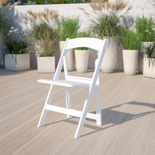 Buy Folding Conference Chair White Resin 1000LB Weight Capacity Light Weight Comfortable Beach Chairs for Indoor or Outdoor online shopping cheap