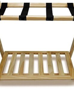 Folding Luggage Rack, Wooden Luggage Rack for Guest Room, Quick Assembly Suitcase Stand with Bottom Storage