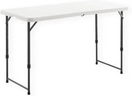 Buy Foot Height Adjustable Fold-in-Half Table with Carrying Handle
