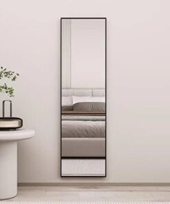 Full Length Full Body Mirror Floor Mirror Standing Mirror with Aluminum Thin Frame for Bedroom Living Room, 63u201D X20u201D