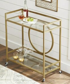 Gardens Nola Mid- Metal & Glass Cart,