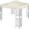 Buy Gazebo Replacement Top Cover (Ivory) - Dual Tier with Plain Edge Polyester UV30 Water Resistant for Outdoor Garden Pavilion Su online shopping cheap