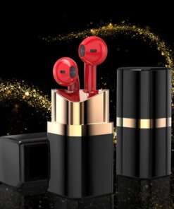 Goddess Lipstick Headphones TWS Wireless Bluetooth Headphones Binaural Sports In-Ear Noise Canceling Macaron Headphones