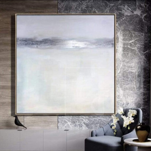 Buy Gray Painting Silver Leaf Painting Beige Painting Modern Art Painting Canvas | SILVER FLASH online shopping cheap