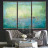 Buy Green Abstract Painting Large Canvas Wall Art Blue Abstract Painting | TURQUOISE MEADOW online shopping cheap
